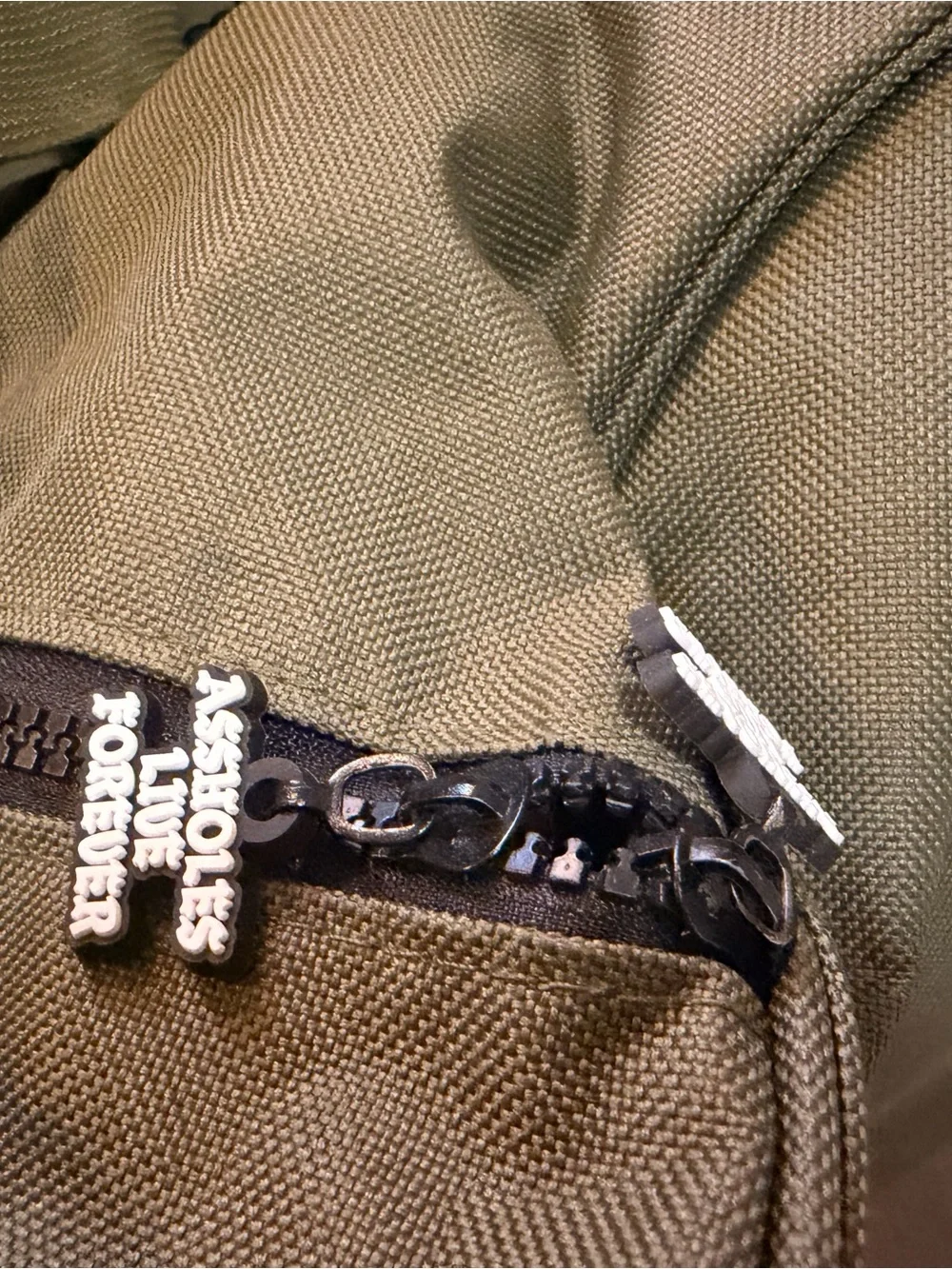 assholes live forever olive green